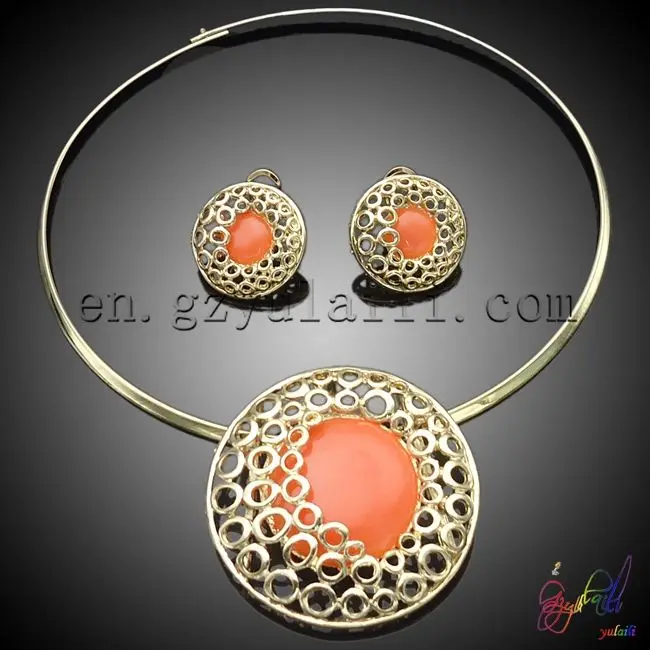 free shipping!! jewelry set/ gold necklace earrings set/ jewelry set 18 k