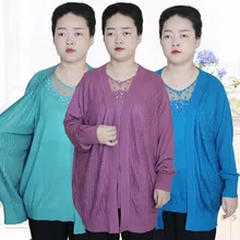 Большие размеры, Свитера среднего возраста и старомодные свитера с парой женщин плюс толстый код бабушка из двух частей P8828