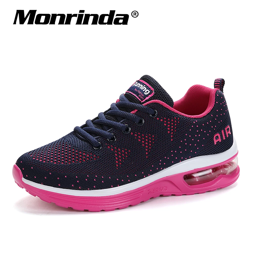 

New Running Shoes for Women Air Cushion Women's Sneakers Plum Otr Sports Jogging Trainers Breathable Flyknit Walking Ayakkabi