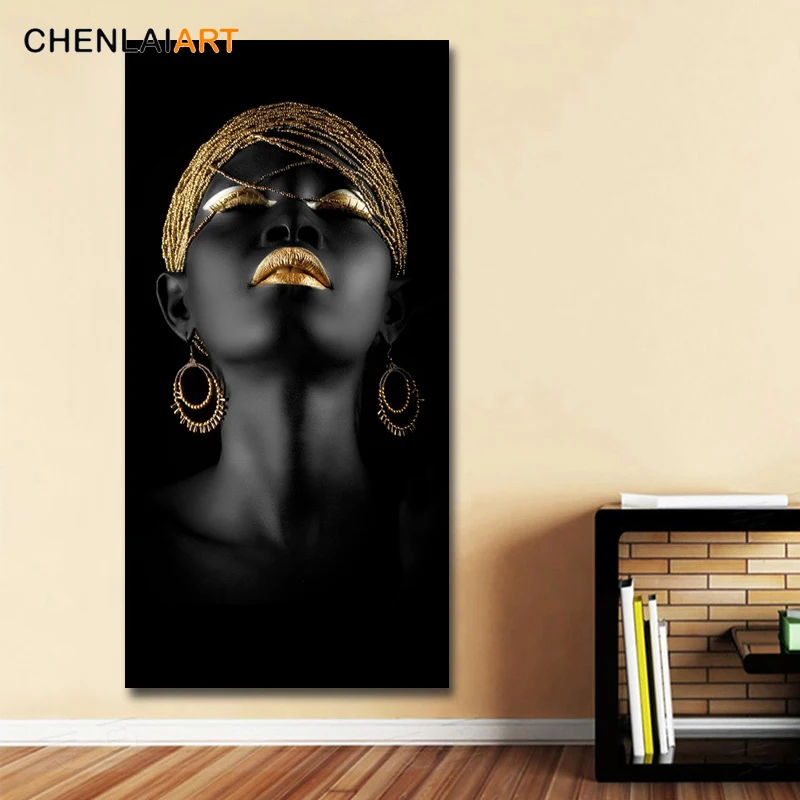 En Impresiones De La Lona Negro Moderno Mujer Modelo De La Pintura