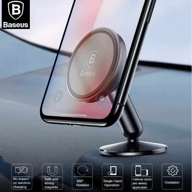 

BASEUS Brand Aluminum Alloy Magnetic Car Phone Holder Stand For iPhone X Galaxy Note 9 S9 Universal Mobile Phone Car Mount Stand