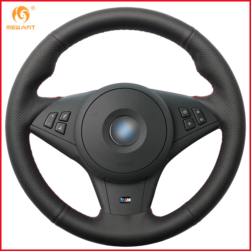 Чехол MEWANT из натуральной кожи для BMW E60 E63 E64 M5 2005 2007 2008 M6 2007|car steering wheel cover|steering coverwheel