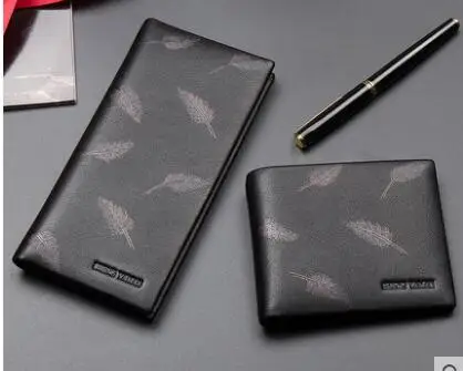 

New 2019 men's wallet long section leather short section ultra-thin feather case leisure ticket holder soft leather storage bag