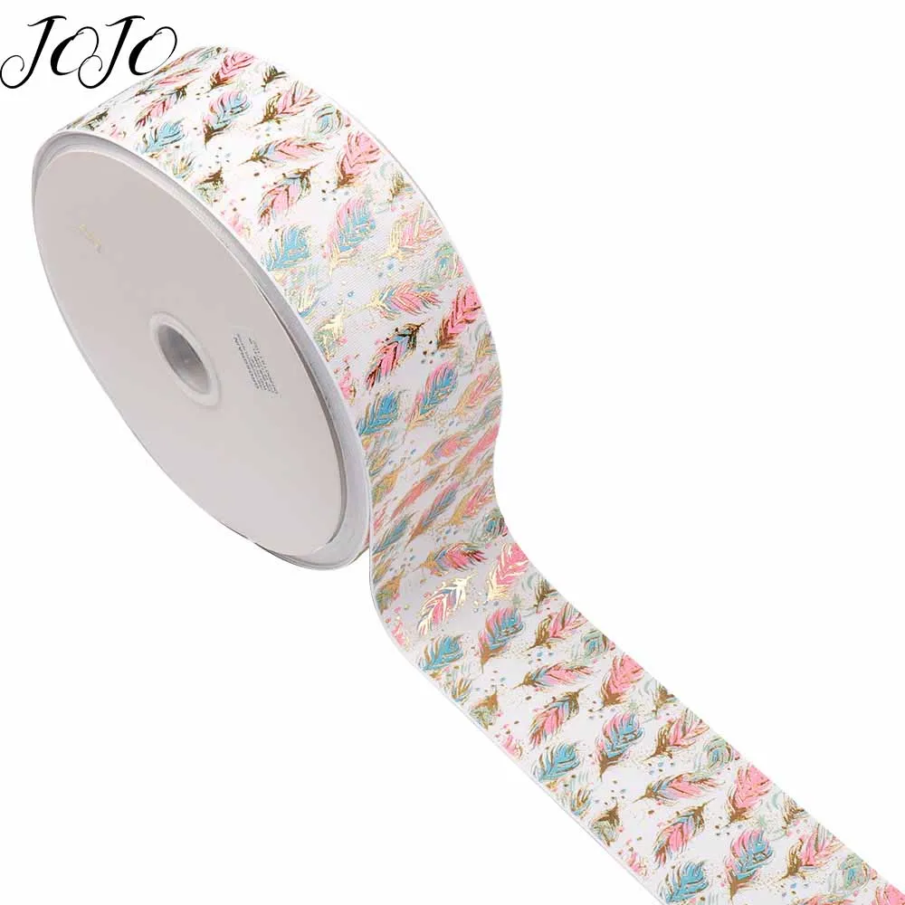 Бант JOJO BOWS 75 мм 2y из корсажной ленты лента с бронзовыми перьями для рукоделия бант