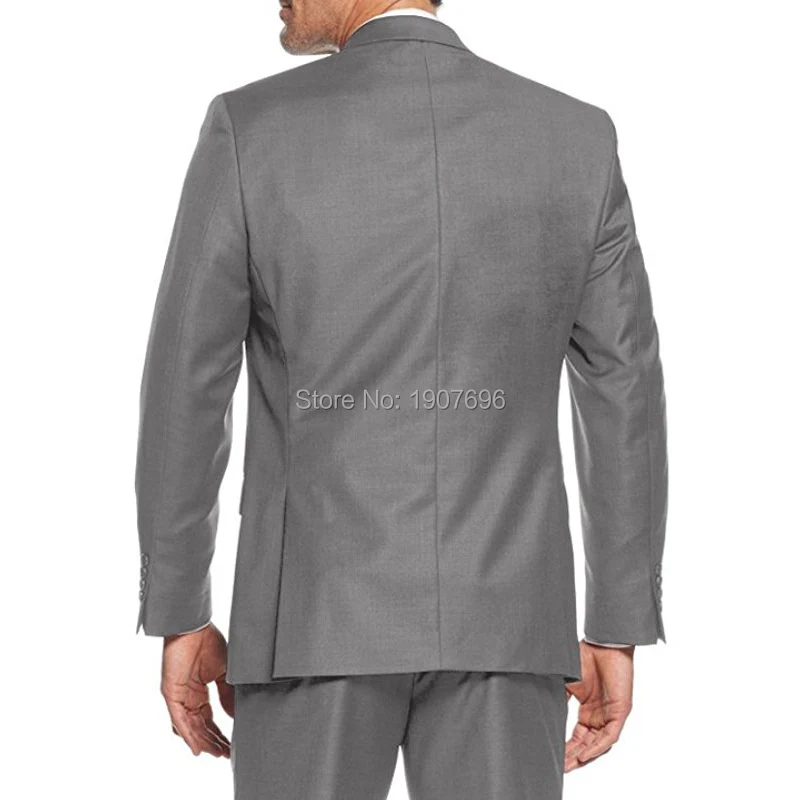 3 предмета Серый Жених Смокинги для женихов для свадьбы 2018 фигурный лацкан Классический Fit индивидуальный заказ Бизнес партии Для мужчин