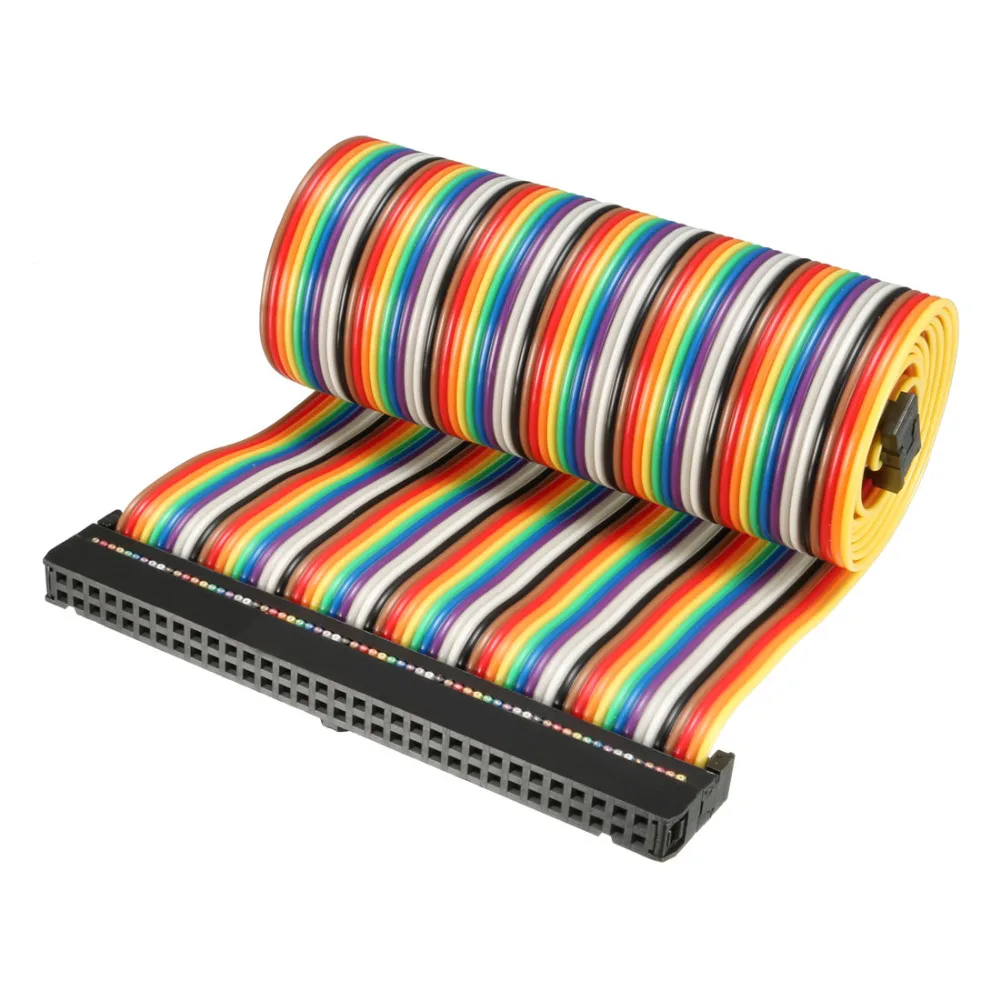 

Uxcell 1pcs 64 Pins Rainbow Color 43cm 48cm 66cm Length 2.54mm Pitch Flexible Ribbon Jumper Cable for PCB With Header Connector