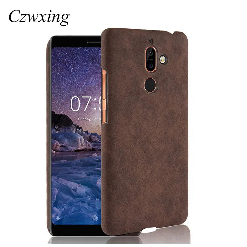 

For Nokia 7 Plus Case Nokia7 Plus Cover Case Luxury Retro PU Leather Hard Phone Case For Nokia 7 Plus 7Plus Back Cover