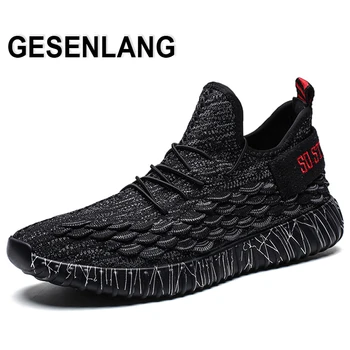 

2019 New Men's Running Sport Shoes Breathable Anti-slip Soft Outdoor Male Sneakers Comfortable Tourism Trail Walking Shoes Black