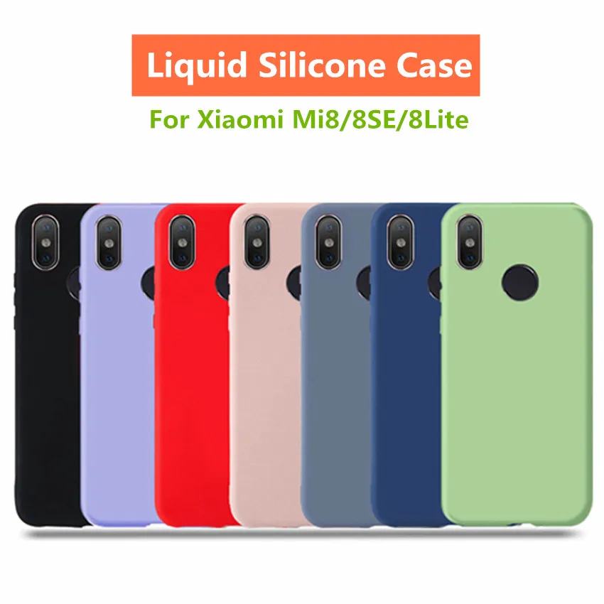 

For Xiaomi mi8 se case Silicone Mi 8 case SE mi 8 Liquid silicone case Nature protection Anti-falling soft tpu Coque Case funda