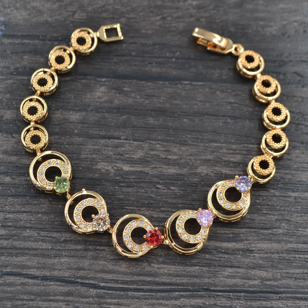 Модные женские туфли золото Цвет разноцветный кубический цирконий CZ геометрический дизайн, округлый, Круглый Ювелирные изделия с бриллиантами