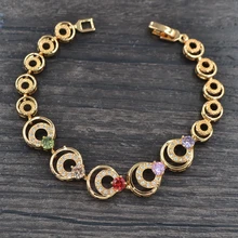 Модные женские туфли золото Цвет разноцветный кубический цирконий CZ геометрический дизайн, округлый, Круглый Ювелирные изделия с бриллиантами