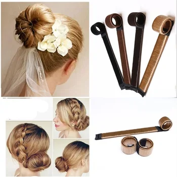 

HOT 4pcs 3 Kinds Magic Hair Styling Accessories Set Braiders Hair Pin Bun Roller Maker Hair Braiding Twist Curler Styling Tool