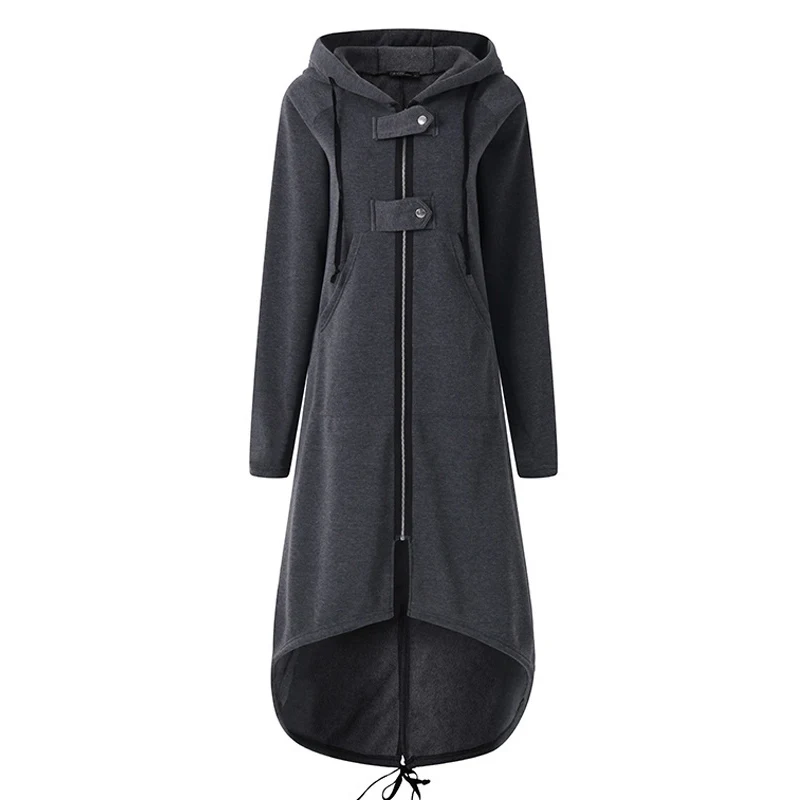 Новое Женское осеннее пальто на молнии с капюшоном из хлопка с длинными рукавами Женская ветровка размера плюс DOD886