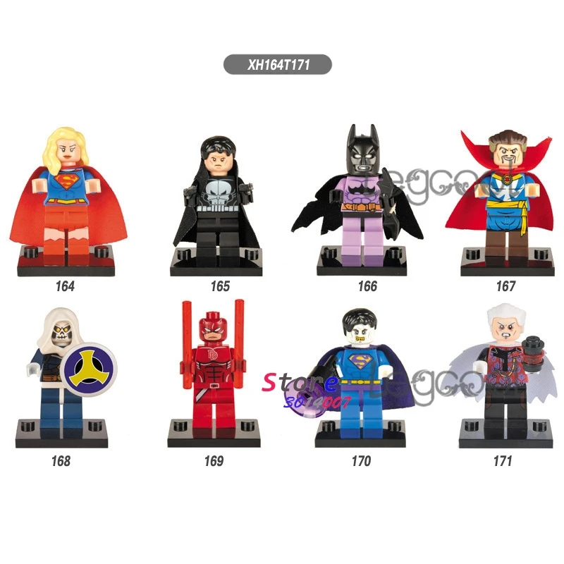 

50pcs model building blocks supplies action superhero Supergirl Punisher Batman Taskmaster Bizarro Collector bricks toys