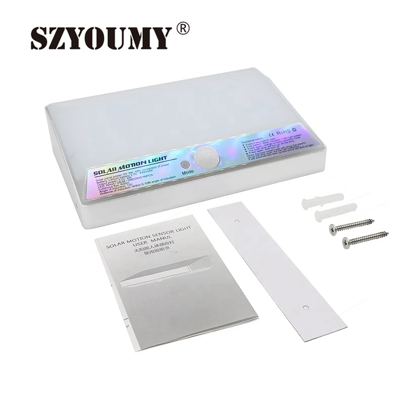 

SZYOUMY LED Solar Lights Outdoor 48 LED Motion Sensor Light With Aluminum Alloy Frame Wireless Outdoor Security IP65 Solar Light