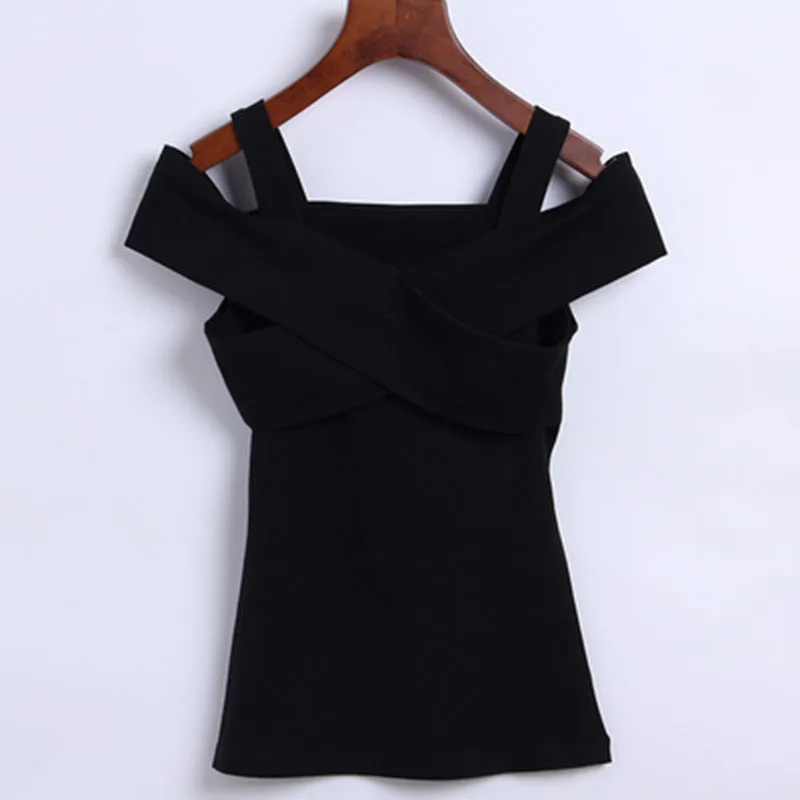 

crop top women Short Sleeve Korean Tshirt 2018 Summer top Off Shoulder T-shirt Casual Solid Cotton Tops Female Vetement Femme