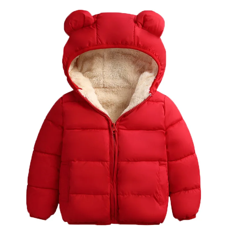 Куртка для маленьких мальчиков осень-зима куртки для мальчиков пальто с рисунком динозавра теплая верхняя одежда для детей пальто для куртка для девочек детская одежда;куртка детская - Цвет: Red