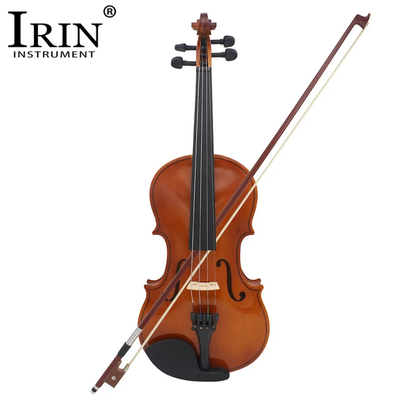 Baratos IRIN 4 4 violín acústico Natural de tamaño completo Violino artesanal con estuche cuerdas para arco silencioso INSTRUMENTO DE 4 cuerdas para Beiginner
