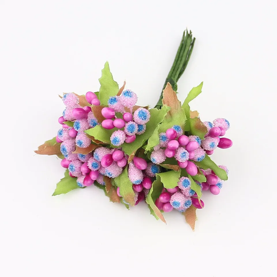 HUADODO, 10 шт., искусственные ягоды, тычинки, цветы для свадьбы, украшение для альбома, сделай сам, венки, цветы для рукоделия