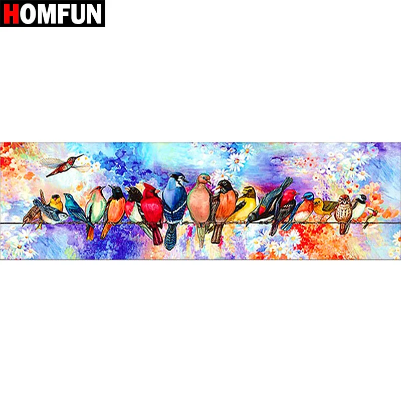 

HOMFUN Full Square/Round Drill 5D DIY Diamond Painting "Colored bird" 3D Embroidery Cross Stitch 5D Home Decor Gift