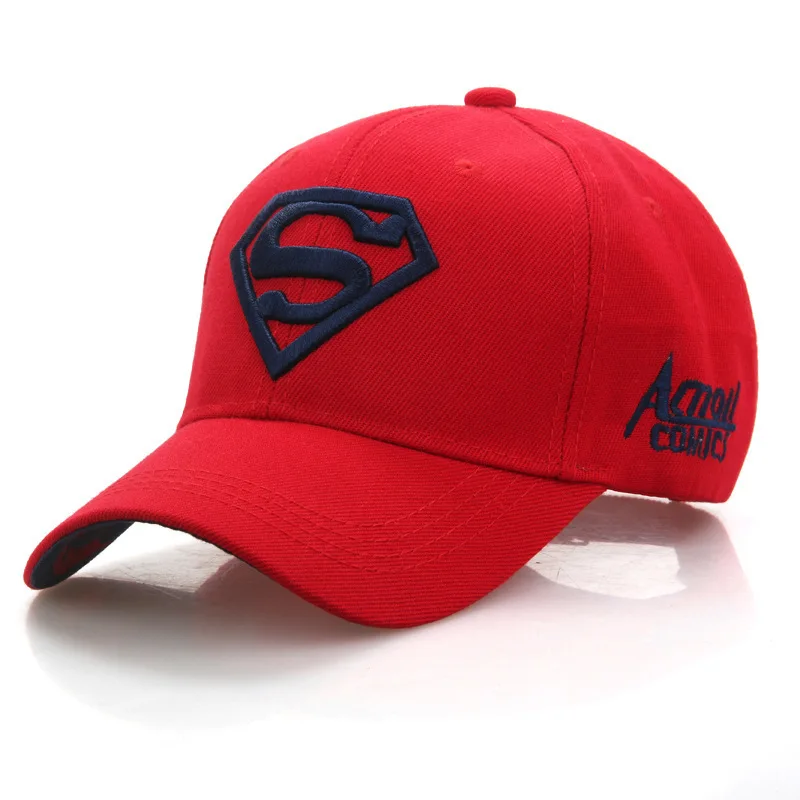 Модная бейсболка супермена с буквенным принтом, Повседневная Бейсболка s для мужчин и женщин, шапки бейсболки для взрослых, пара солнцезащитных шапок - Цвет: Red.Black
