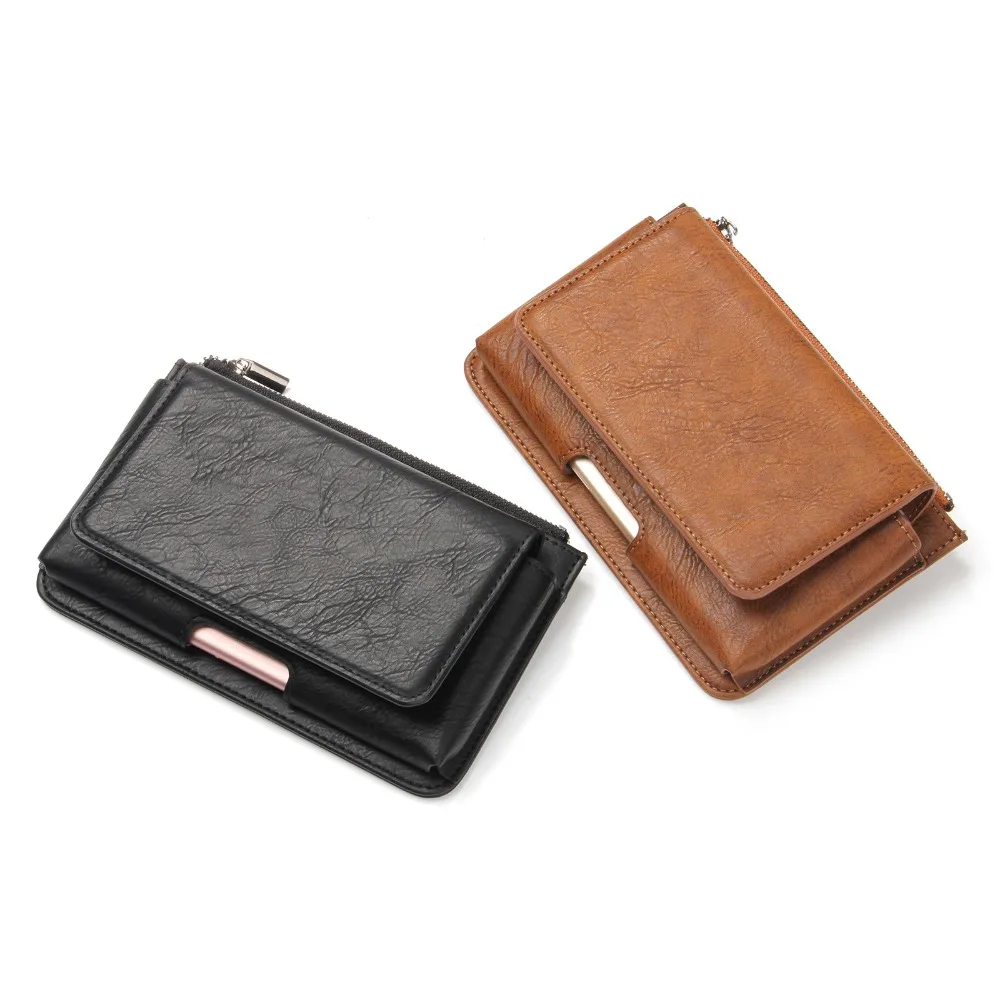 

Mobile Phone Pocket Leather Fanny Waist Bag Pouch Male Smartphone Bag For Xiaomi 5 5s 6 4 4x Redmi 2 2A 3S 4A 5A 6A 7A Go Black