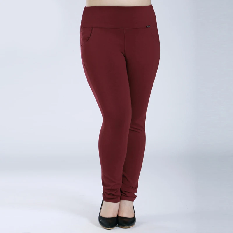 2018 новые женские обтягивающие брюки большого размера для весны и осени, длинные плотные однотонные штаны, хорошо тянется, длинные штаны 6XL
