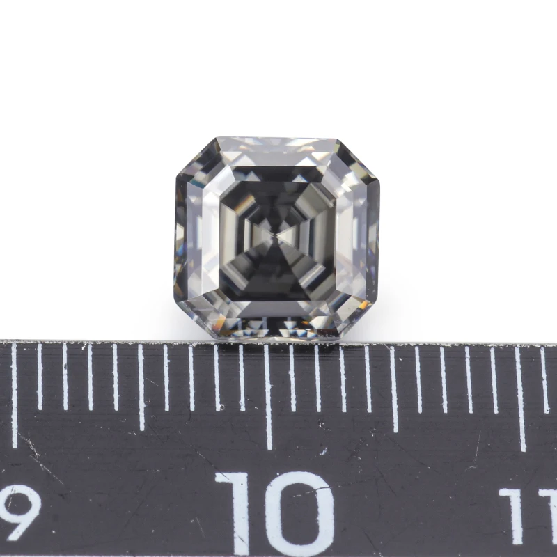 Moissanites Diamonds Grey Color 8*8mm Asscher Cut Moissanites Loose Stones Gemstone Moissanites Diamonds Grey Color 8*8mm Asscher Cut Moissanites Loose Stones Gemstone