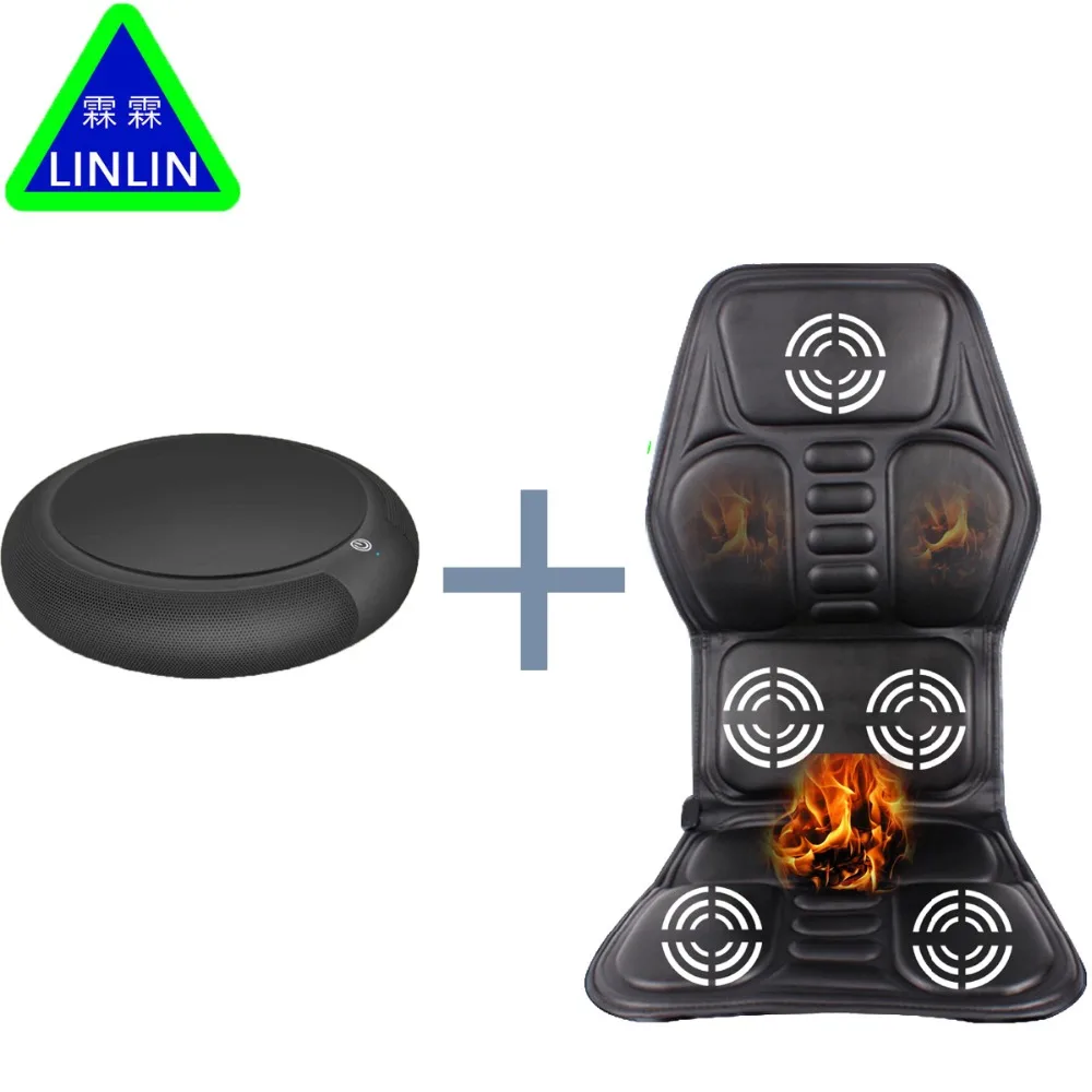 

LINLIN Car Home Office Full-Body Back Neck Lumbar Electric Massage Chair Relaxation Pad Seat Heat Vibrating Mattress Therapy Bed