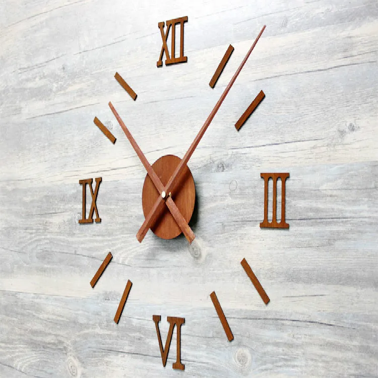 

Big Clock Old Rust Metal Texture Wall Watch Sticker Creative Fashion Nostalgic Simple Roman Numerals Clocks On The Wall