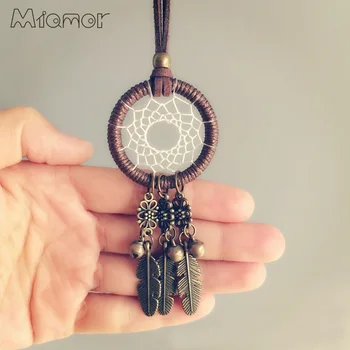 

MIAMOR New Fashion Vintage Mini Dreamcatcher Handmade Dream Catcher Necklace Gift For Girlfriend Decoration Ornament AmorNC005
