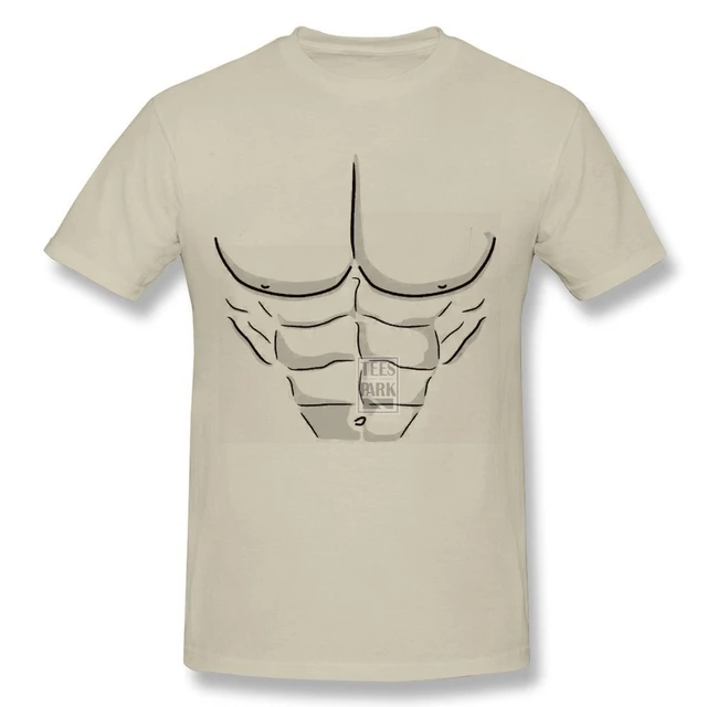 Fake Abs Muscle Mens Bodybuilding Men's Funny T Shirt Short Sleeve