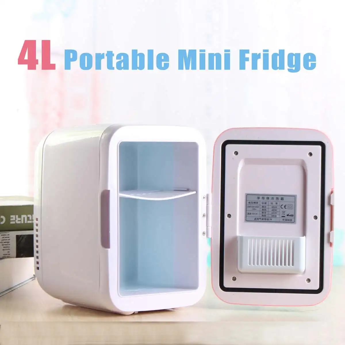 

48W Dual-Use 4L 12V Eletric Car Home Refrigerator Fridge Car Mini Dual-use Cool Warmer Dormitory Cans Beer Cooler