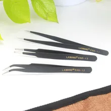 Антистатическая изогнутая прямая законцовка щипцы прецизионные паяльные пинцеты набор электронный инструмент для пинцета Инструменты для ремонта электроники