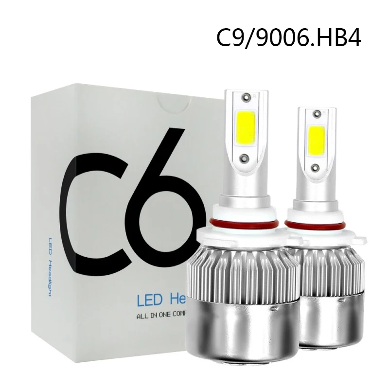 Пара автомобильных светодиодных фар C9 9005 9006 HB4 9007 HB5 H11COB комплект для