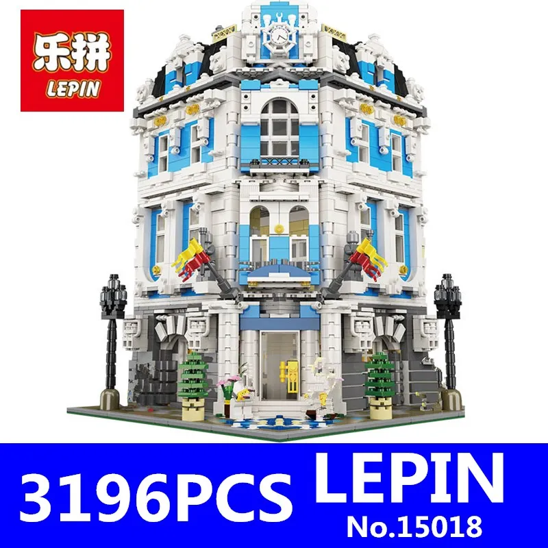 

LEPIN 15018 3196pcs MOC Creator City Series The Sunshine Hotel Set Educational Building Blocks Bricks Toys for Children Gift