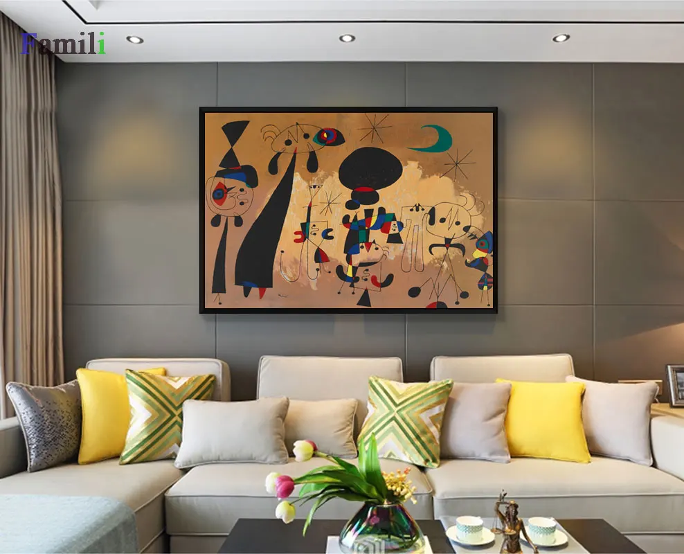Joan Miro affiche винтажные абстрактные акварельные настенные художественные плакаты и принты, известная картина на холсте, украшение для дома в гостиную