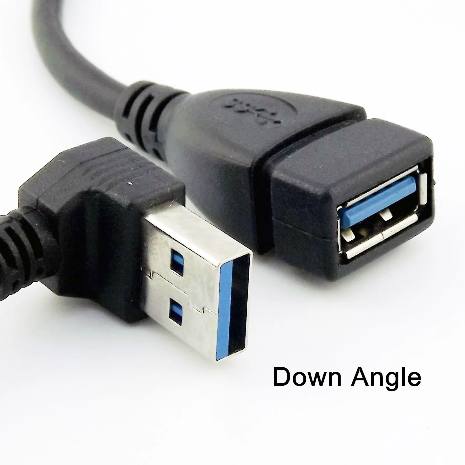 10x USB 3,0 Тип женщина к USB 3,0 штекер удлинитель Кабель переходника вверх/вниз/левый/правый угол - Цвет: Down Angle