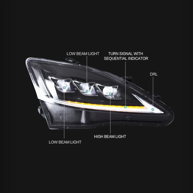 Excellent LED Head Light Assembly for Lexus IS250 300 350 2006-2012 All LED High Low Beam Daytime Running Light Sequential Turning Signal 4 Excellent LED Head Light Assembly for Lexus IS250 300 350 2006-2012 All LED High Low Beam Daytime Running Light Sequential Turning Signal 4