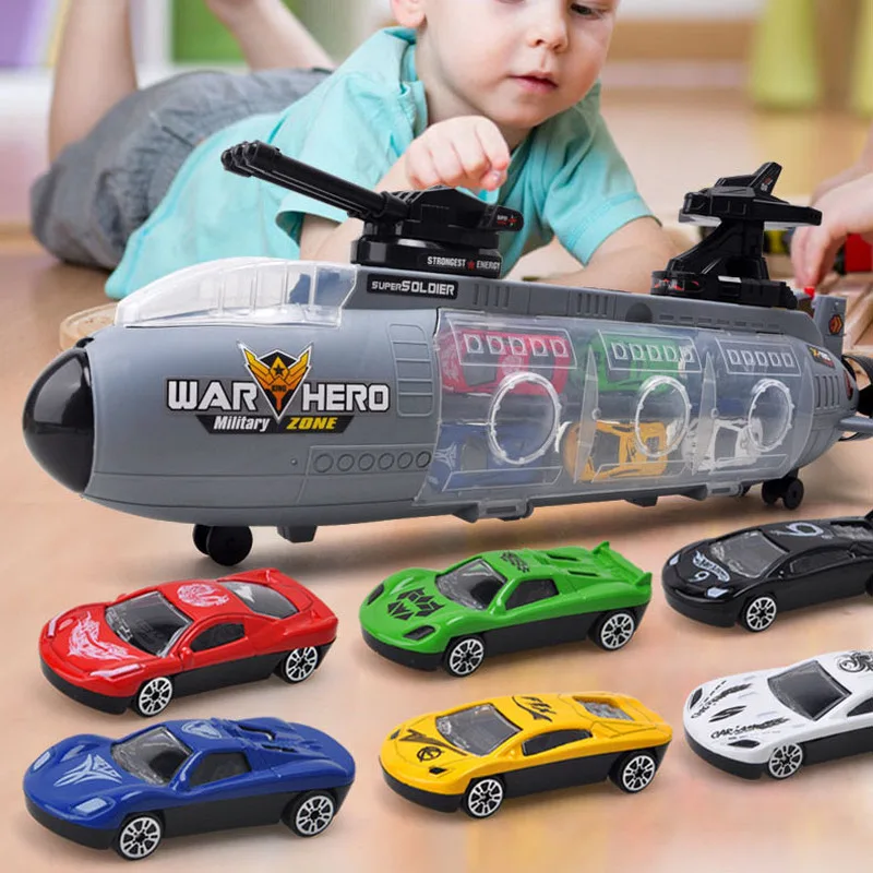 

New 6-piece 12-piece Set / 53CM Large Alloy Military Model Kit Children's Toy Set Portable Gunboat Sports Car Children's Gifts
