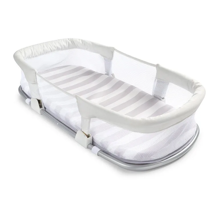 Переносные детские кроватки с матрасом для новорожденных, безопасная кроватка, складная детская кроватка для путешествий, портативная складная металлическая кровать для ребенка 0-12 м
