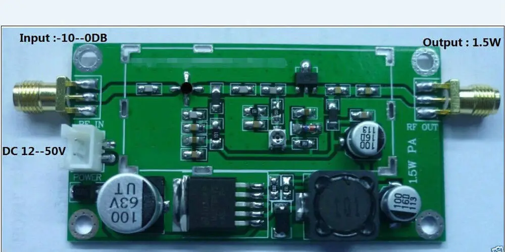 

RF 20--500MHZ 1.5W Power Amplifier HF VHF UHF FM transmitter For Ham Radio