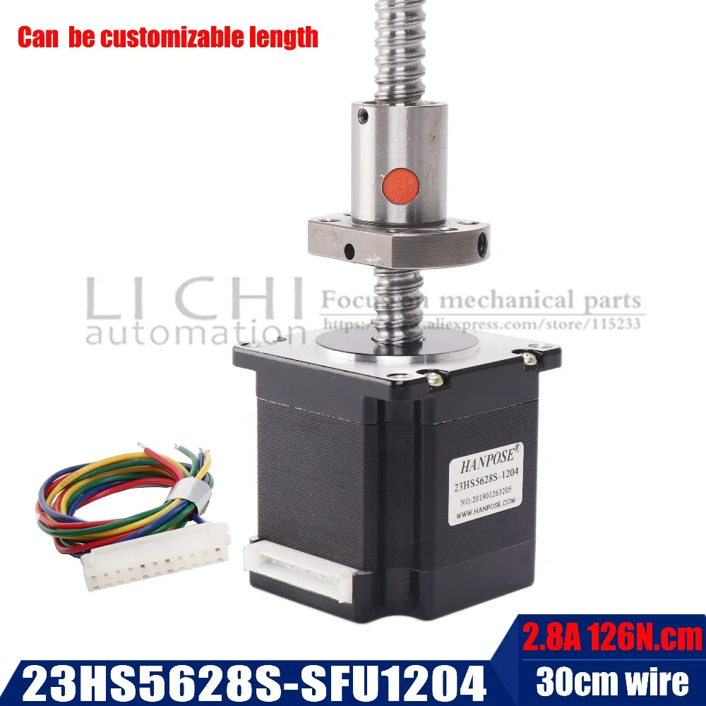 

Nema 23 Stepper Motor 150MM 250MM 350MM 4-Leads 56mm 23hs5628S with ball screw for Engraving machine
