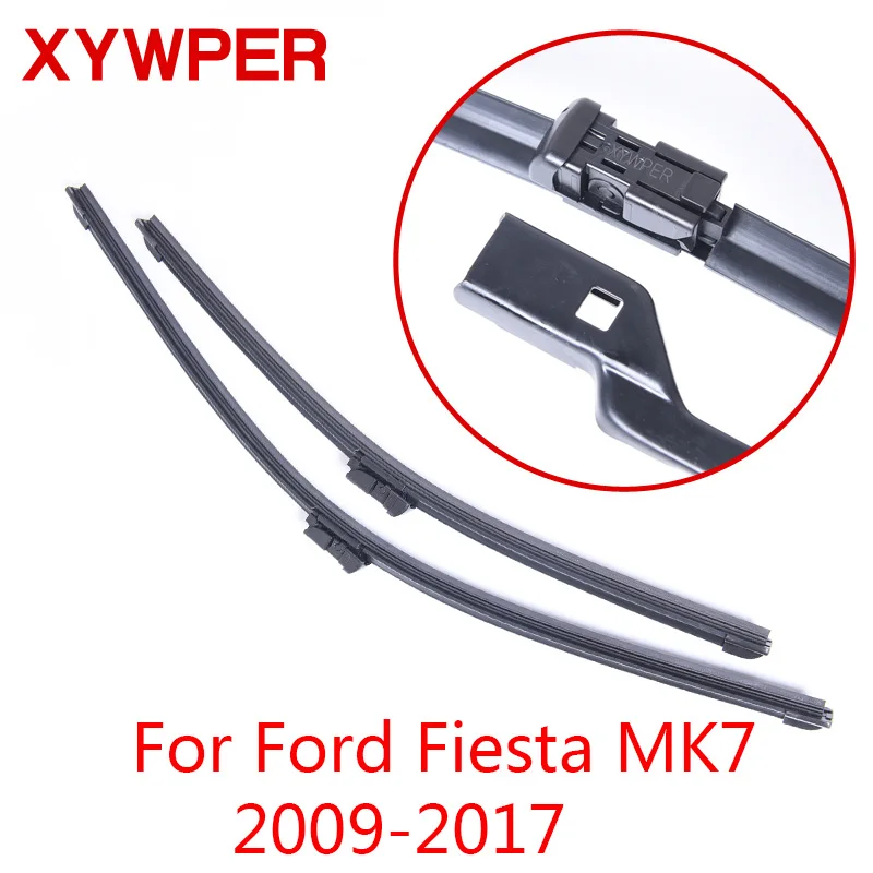 Щетки стеклоочистителя XYWPER для Ford Fiesta MK7 2009 2010 2011 2012 2013- 2"& 15" автомобильные аксессуары мягкие резиновые стеклоочистители для лобового стекла автомобиля