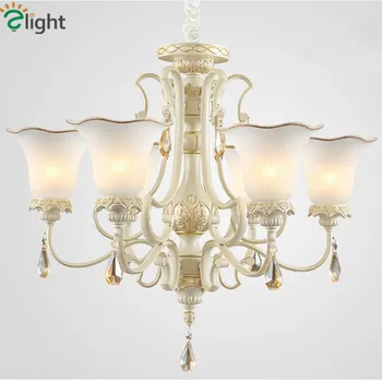 

Europe Retro Resin Led Pendant Chandelier Lights Lustre Crystal Living Room Led Chandeliers Lighting Led Hanging Lamp Fixtures