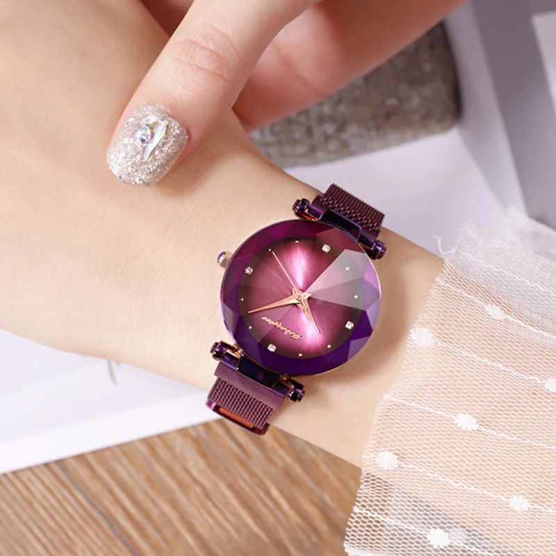 

2019 Hot Popular Korea New Design Watch Creative Concise Star Dial Clock Steel Mesh Magnet Buckle Student Quartz Watches