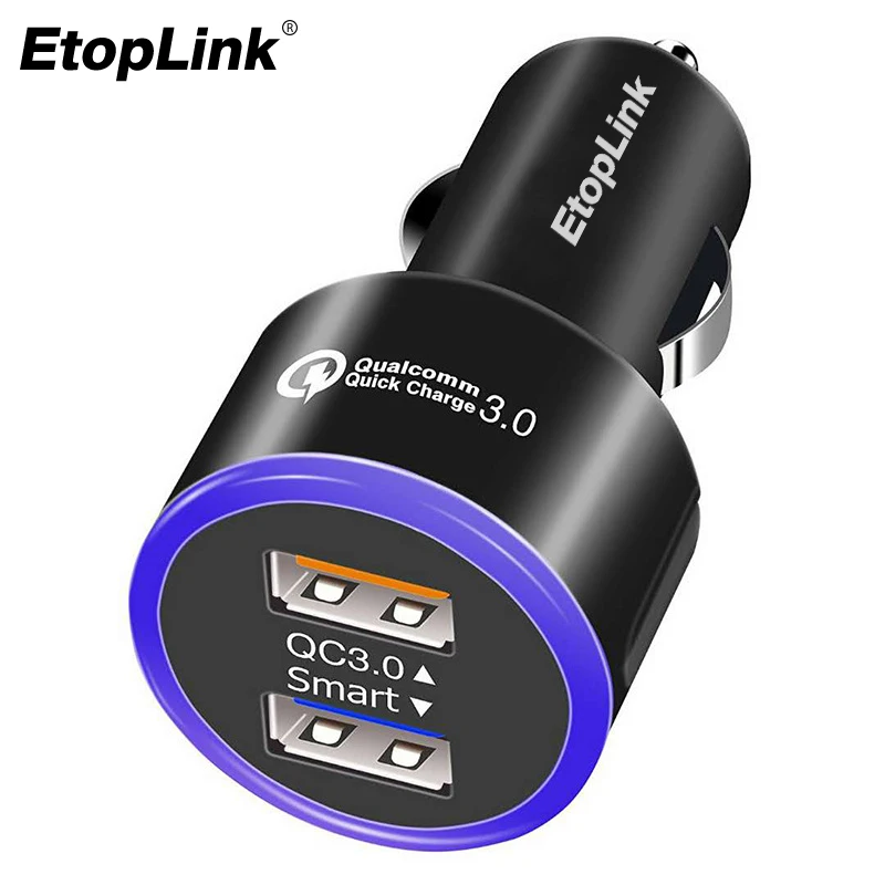 Универсальное автомобильное зарядное устройство EtopLink Quick Charge 3 0 с двумя портами
