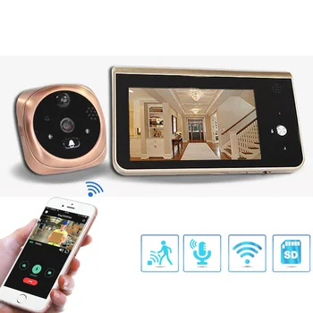 

Video Peephole Wifi Doorbell Camera 4.3 Inch Monitor Motion Detection Door Viewer Video-eye Wireless Smart Ring Intercom