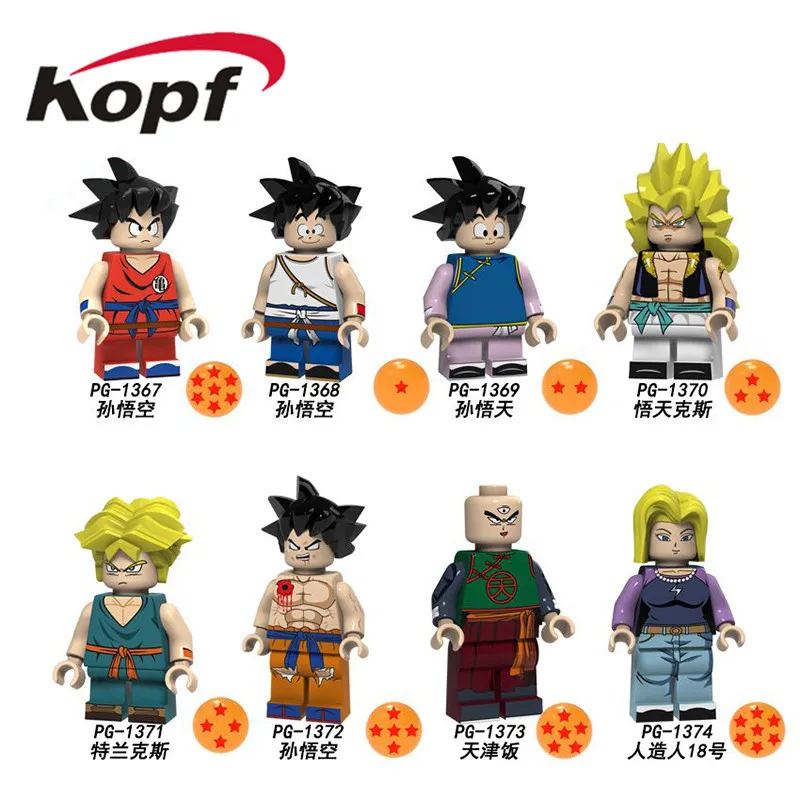 

50Pcs Wholesales Dragon Ball Assemble Wu Tianx Trunks Sun Wukong Action Figures Building Blocks Bricks For Children Toys PG8166