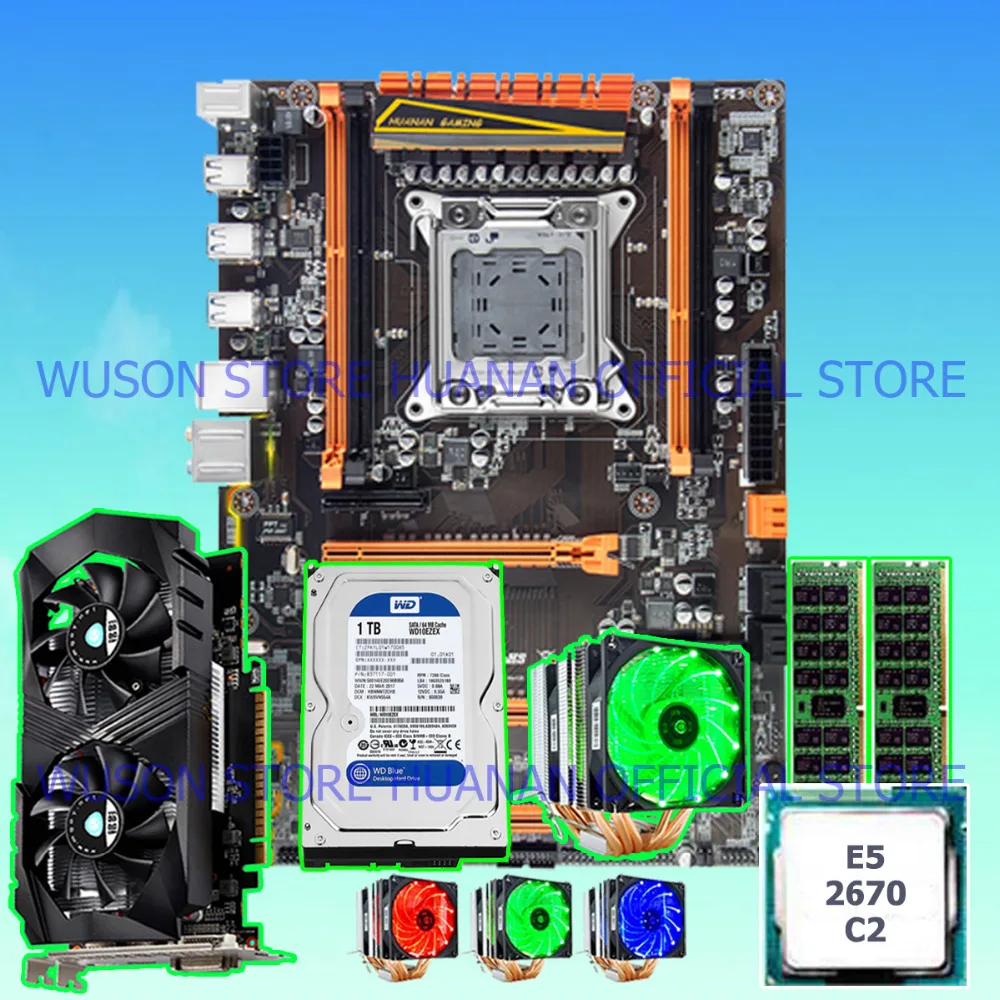 Бренд HUANAN ZHI deluxe X79 материнская плата с M.2 CPU E5 2670 SR0KX кулер RAM 16G (2*8G) 1 ТБ SATA HDD GTX1050Ti 4G видеокарта Бренд HUANAN ZHI deluxe X79 материнская плата с M.2 CPU E5 2670 SR0KX кулер RAM 16G (2*8G) 1 ТБ SATA HDD GTX1050Ti 4G видеокарта